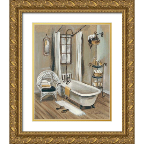 French Bath II Gold Ornate Wood Framed Art Print with Double Matting by Vassileva, Silvia