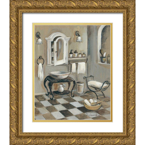 French Bath IV Gold Ornate Wood Framed Art Print with Double Matting by Vassileva, Silvia