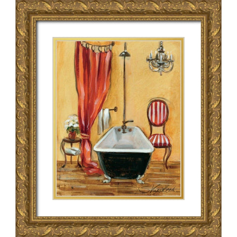 Tuscan Bath III Gold Ornate Wood Framed Art Print with Double Matting by Vassileva, Silvia