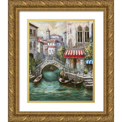 Venetian Motif I Gold Ornate Wood Framed Art Print with Double Matting by Mancini, Gianni