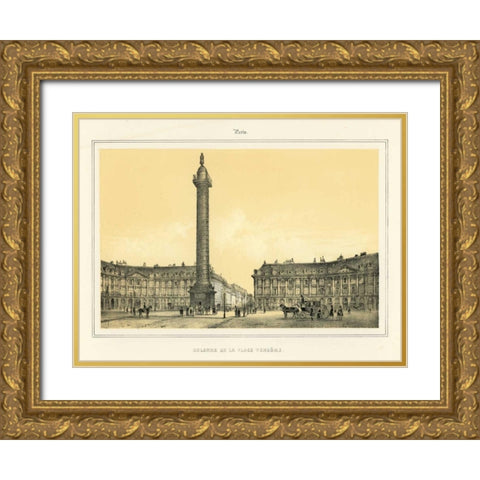 Place Vendome Gold Ornate Wood Framed Art Print with Double Matting by Anonymous