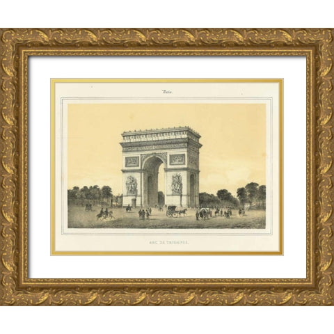 Arc de Triomphe Gold Ornate Wood Framed Art Print with Double Matting by Rogers, Adam