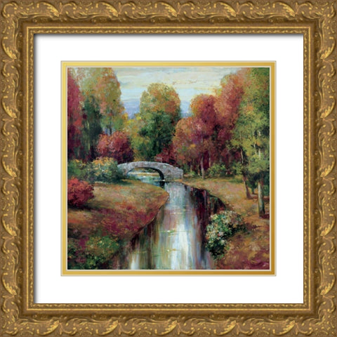 Wilton Bridge Gold Ornate Wood Framed Art Print with Double Matting by Rogers, Adam