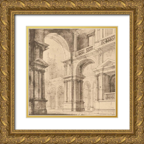 Portico Antico I Gold Ornate Wood Framed Art Print with Double Matting by Bartolomeo, Maurizio