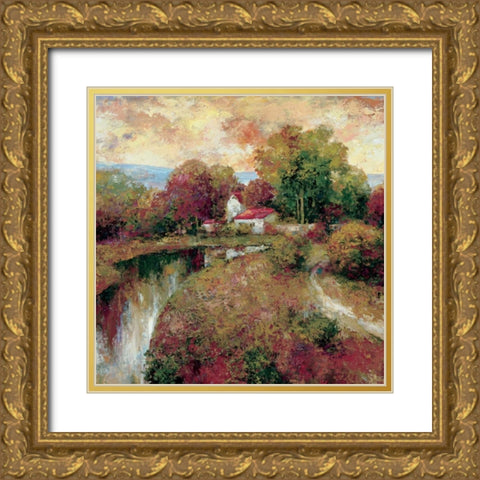 American Country I Gold Ornate Wood Framed Art Print with Double Matting by Rogers, Adam