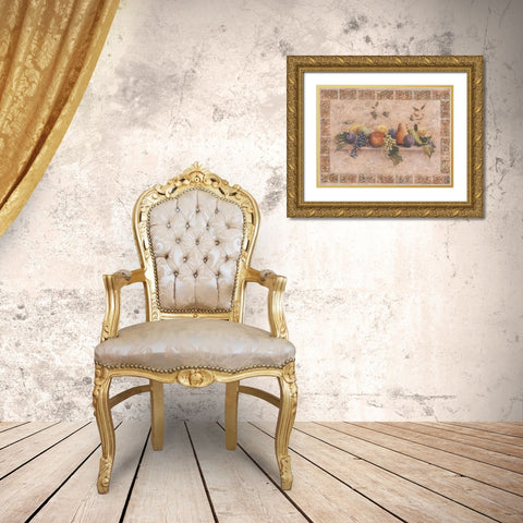 A Tuscan Palette Gold Ornate Wood Framed Art Print with Double Matting by DeMarco, Fiona