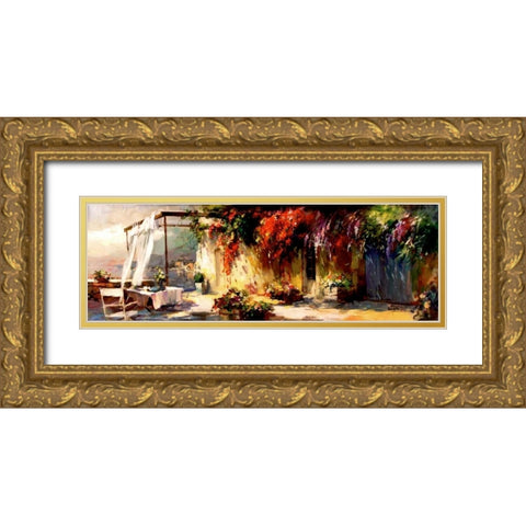Romantic Place Gold Ornate Wood Framed Art Print with Double Matting by Haenraets, Willem