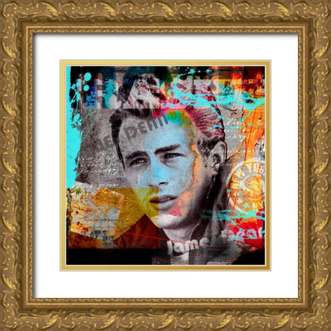 James Dean Gold Ornate Wood Framed Art Print with Double Matting by Baker, Micha