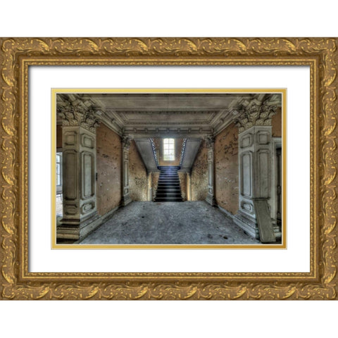 Chateau Rochendaal II Gold Ornate Wood Framed Art Print with Double Matting by Sneeuw, Ivo