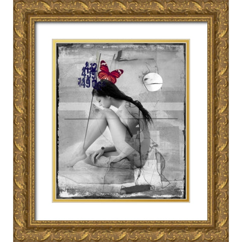 Beauty nude III Gold Ornate Wood Framed Art Print with Double Matting by Baker, Micha