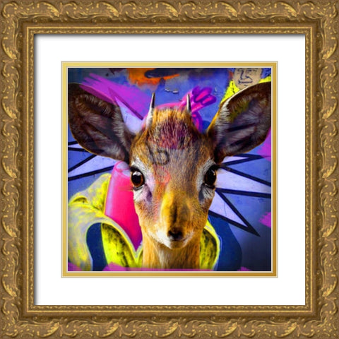 Bambi Gold Ornate Wood Framed Art Print with Double Matting by de Haas, Mascha