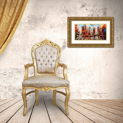 Our time in US Gold Ornate Wood Framed Art Print with Double Matting by Haenraets, Willem