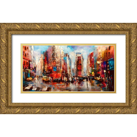 Our time in US Gold Ornate Wood Framed Art Print with Double Matting by Haenraets, Willem