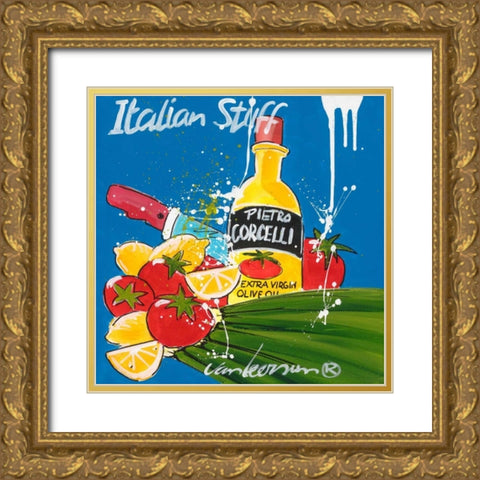 Italian stuff Gold Ornate Wood Framed Art Print with Double Matting by van Leersum, El