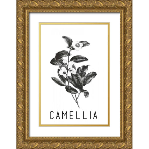 Camella Gold Ornate Wood Framed Art Print with Double Matting by Waltz, Anne