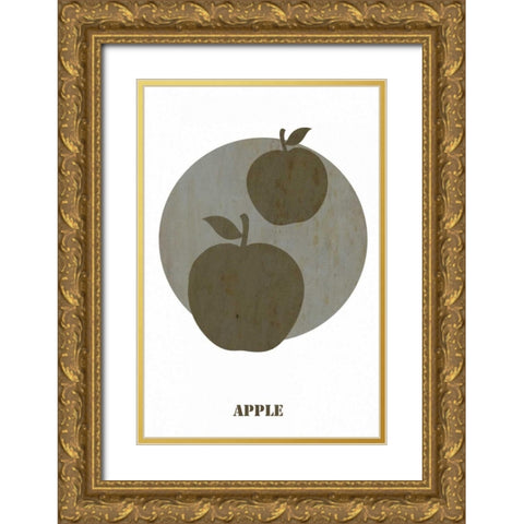 Apples Gold Ornate Wood Framed Art Print with Double Matting by Waltz, Anne
