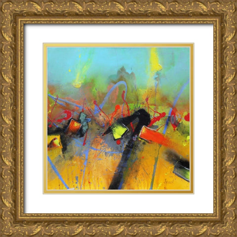 Uprising Gold Ornate Wood Framed Art Print with Double Matting by Hansl, Alfred