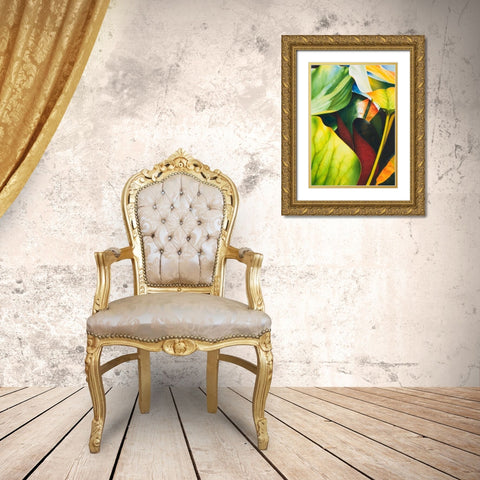 Nymphea 2 Gold Ornate Wood Framed Art Print with Double Matting by Koch, Angelika