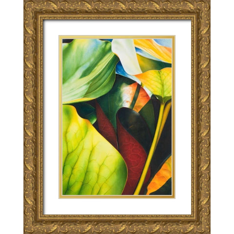 Nymphea 2 Gold Ornate Wood Framed Art Print with Double Matting by Koch, Angelika