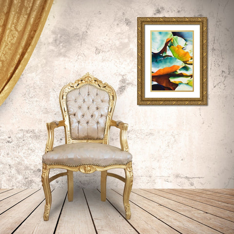 Nymphea 3 Gold Ornate Wood Framed Art Print with Double Matting by Koch, Angelika