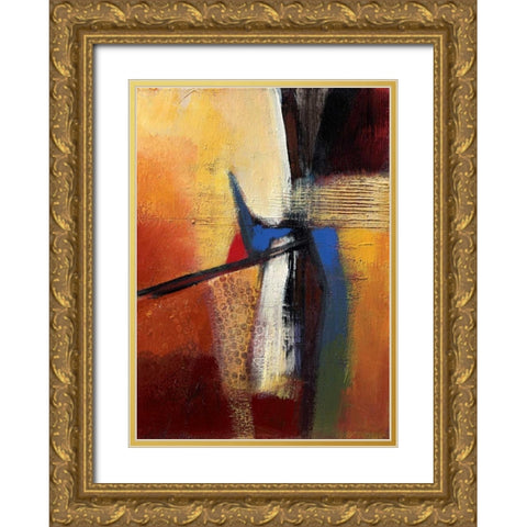 Blue intervention Gold Ornate Wood Framed Art Print with Double Matting by Danckaert, Bea