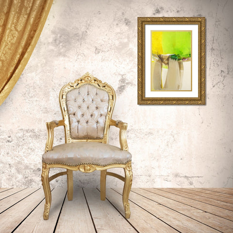 Green Field Gold Ornate Wood Framed Art Print with Double Matting by Ruttkau,El