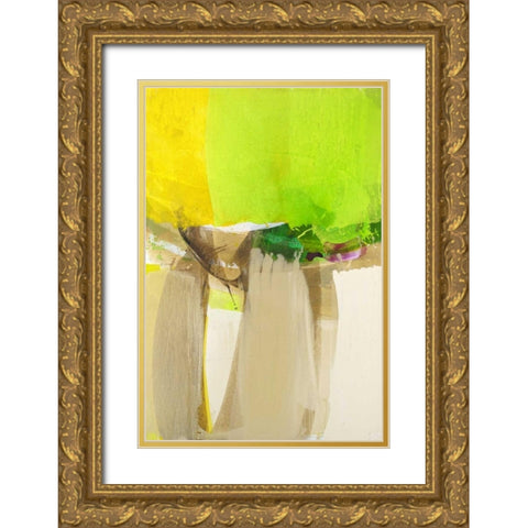 Green Field Gold Ornate Wood Framed Art Print with Double Matting by Ruttkau,El