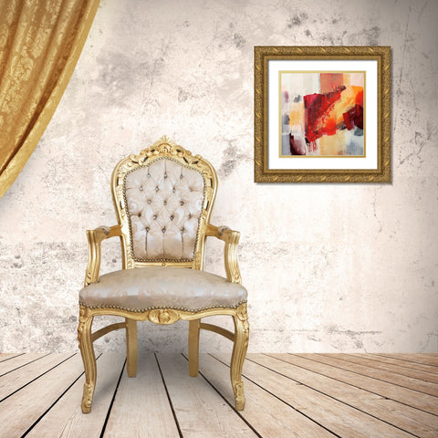 Astratto Colorato II Gold Ornate Wood Framed Art Print with Double Matting by Cusumano, Francesco