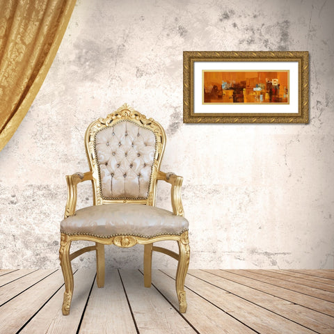Mondo Astratto Gold Ornate Wood Framed Art Print with Double Matting by Cusumano, Francesco
