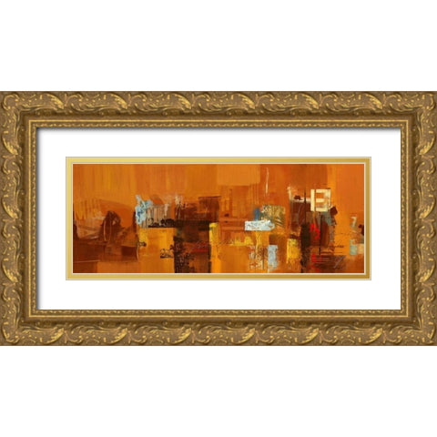 Mondo Astratto Gold Ornate Wood Framed Art Print with Double Matting by Cusumano, Francesco