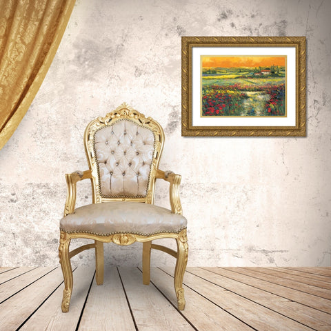 Toskana Gold Ornate Wood Framed Art Print with Double Matting by Madjid