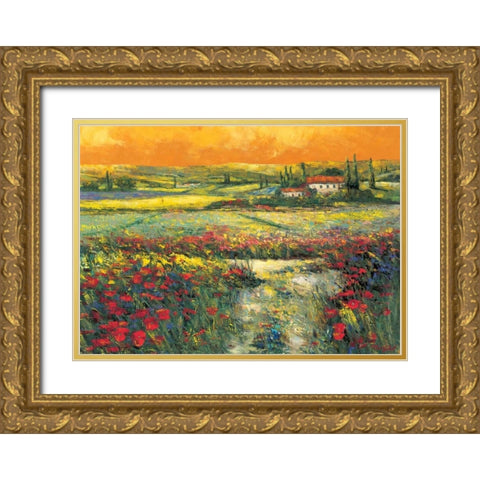 Toskana Gold Ornate Wood Framed Art Print with Double Matting by Madjid