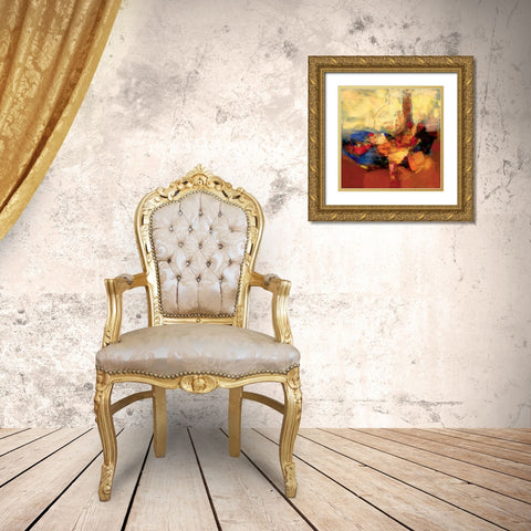 Coloring I Gold Ornate Wood Framed Art Print with Double Matting by Madjid