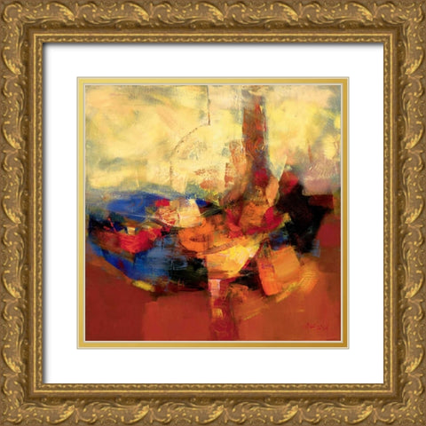 Coloring I Gold Ornate Wood Framed Art Print with Double Matting by Madjid
