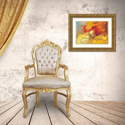 Coloring II Gold Ornate Wood Framed Art Print with Double Matting by Madjid