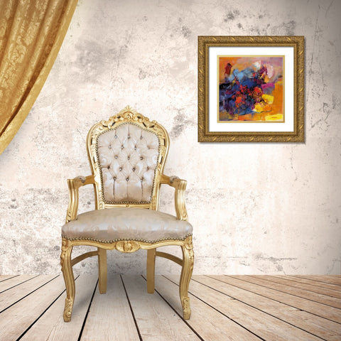 Coloring III Gold Ornate Wood Framed Art Print with Double Matting by Madjid
