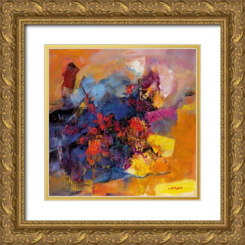 Coloring III Gold Ornate Wood Framed Art Print with Double Matting by Madjid