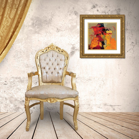 Coloring V Gold Ornate Wood Framed Art Print with Double Matting by Madjid