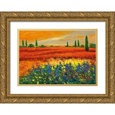 Toskana III Gold Ornate Wood Framed Art Print with Double Matting by Madjid