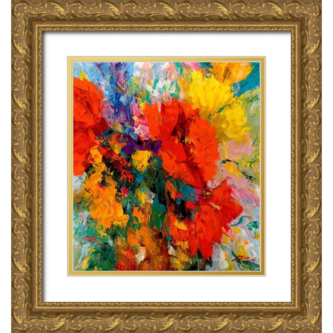 Blumenfreude II Gold Ornate Wood Framed Art Print with Double Matting by Madjid