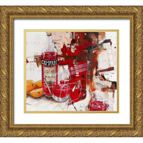 Das Rot, das aus der Flasche kam Gold Ornate Wood Framed Art Print with Double Matting by Mayer, Norbert