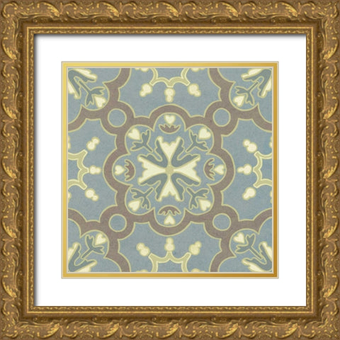 Pastel Tile Design VI Gold Ornate Wood Framed Art Print with Double Matting by Studio W