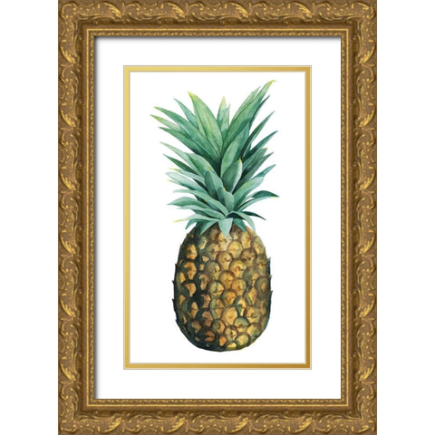 Watercolor Pineapple II Gold Ornate Wood Framed Art Print with Double Matting by Popp, Grace