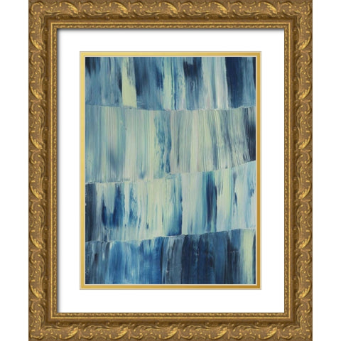 Aurora Blues II Gold Ornate Wood Framed Art Print with Double Matting by Popp, Grace