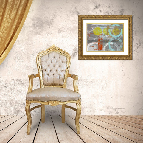 Linked Orbs II Gold Ornate Wood Framed Art Print with Double Matting by Goldberger, Jennifer