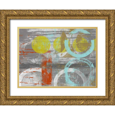 Linked Orbs II Gold Ornate Wood Framed Art Print with Double Matting by Goldberger, Jennifer