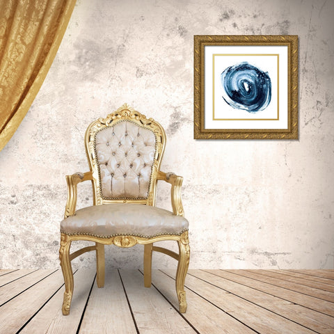Indigo Nebula II Gold Ornate Wood Framed Art Print with Double Matting by Harper, Ethan