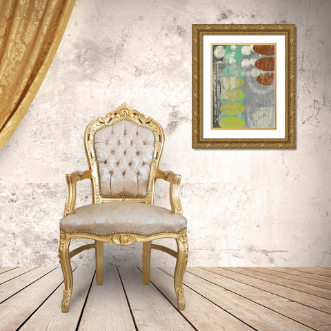 Circles Circle I Gold Ornate Wood Framed Art Print with Double Matting by Goldberger, Jennifer