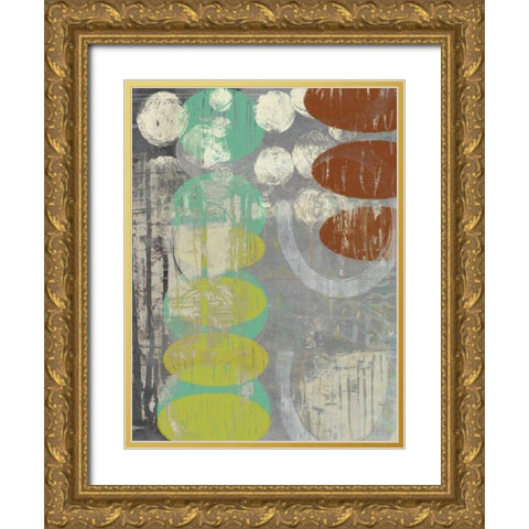 Circles Circle I Gold Ornate Wood Framed Art Print with Double Matting by Goldberger, Jennifer