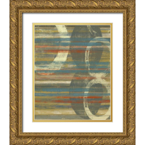 Textured Orbs I Gold Ornate Wood Framed Art Print with Double Matting by Goldberger, Jennifer